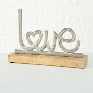 Décoration de table circulaire en bois avec flèche et slogan 'Love' en métal, faite à la main, motifs personnalisables, accent de Noël - Product Image 2