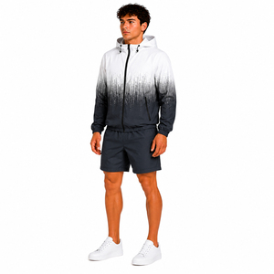 Ensemble short et coupe-vent d'été pour homme de haute qualité, personnalisable avec logo par sublimation, style streetwear, fabrication OEM - Product Image 3