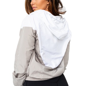 แจ็กเก็ตกันน้ำสำหรับผู้หญิงเสื้อแจ็คเก็ตกลางแจ้งมีฮู้ดขนาดใหญ่พิเศษมีซิปสำหรับผู้หญิงแนววินเทจ - Product Image 3