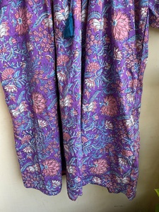 Vestido Maxi Estampado a Mano, Túnica Informal de Algodón con Estampado Floral para Mujer, Vestido Largo con Bordado Floral - Product Image 2