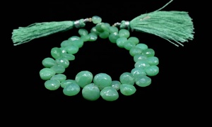 Cuentas de piedra en forma de corazón facetadas de crisoprasa verde Cuentas de crisoprasa de 8-9mm - Product Image 5