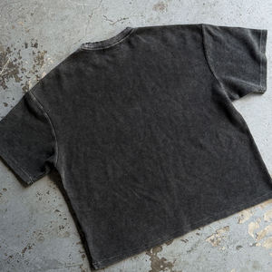 เสื้อยืดคอตตอนโอเวอร์ไซส์ลายกราฟิกวินเทจสไตล์ลำลองสตรีทแวร์ทรงหลวมฟอกสีแฟชั่น ขายส่งจากโรงงาน - Product Image 3