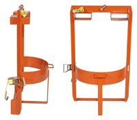 Lève-fût double mode 1000 lb pour chariot élévateur et grue, attache pour fûts de 30 et 55 gallons, selle de levage verticale pour fûts