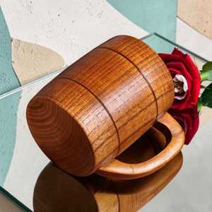 Jarra de Cerveza de Madera, Diseño Moderno y Lujoso con Asa, Ecológica, Hecha a Mano, Reutilizable para Adultos - Product Image 4