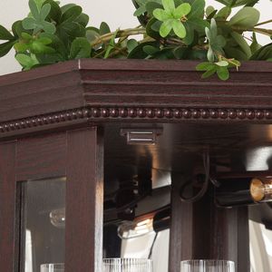 Vetrina Angolare Illuminata con Bar o Cantinetta in Vetro per Soggiorno, Pezzo Espositivo con Illuminazione Inclusa - Product Image 4