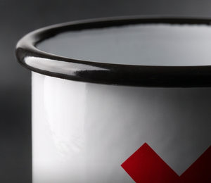 White Iron Enamel <b>Mug</b> Bold Red Cross Graphic Print Metal Coffee Cup Wholesale Direct Factory Partner Market Global Hub Source - Product Image 3