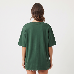 Camiseta de mujer con cuello en V, de manga corta, de punto de algodón, holgada, informal, a la moda para primavera y verano - Product Image 2