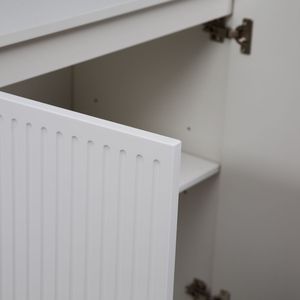 Aparador Moderno Blanco Acanalado con Estantes Ajustables, Mueble Buffet Grande, Consola de Almacenamiento con Estantes Ajustables - Product Image 6