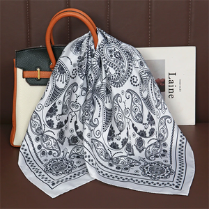 70*70cm Square <b>Silk</b> <b>Scarf</b> <b>Women</b> Fashion Satin Dot Multi-Functional Neck Hair Tie Bandana Hijab <b>Scarves</b> - Product Image 5
