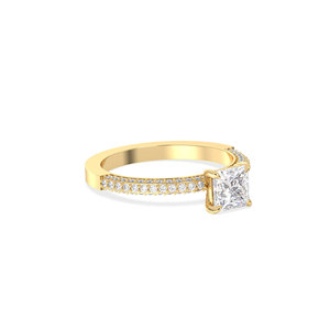 Bague de fiançailles solitaire REYES Classic Design en or massif 14 carats avec diamant de laboratoire HPHT CVD, cadeau idéal, bijoux raffinés pour femmes - Product Image 3