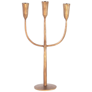 Durable Natural Handmade <b>Brass</b> <b>Candlestick</b> Holder 3 Way <b>Brass</b> Canlde Holderfor Home Wedding Easter Christmas Party Decoration - Product Image 1