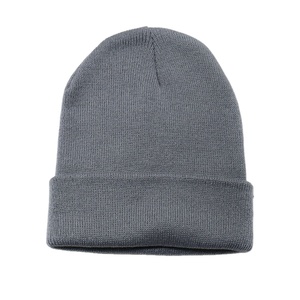 2025 Wholesale 100% Cotton Beanie Hats with Custom Logo <b>Plain</b> Color Knitted Cuff Winter Hat for Travel - Product Image 4