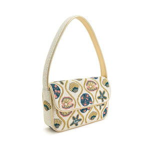 Bolso de mano informal con cuentas de cristal multicolor y asa, hecho a mano en India, forma personalizada - Product Image 1