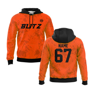 Sweat à capuche personnalisé par sublimation Blitz, orange, unisexe, respirant, en polyester, vêtements de sport pour adultes, service OEM, Zersia International, 7 jours - Product Image 1
