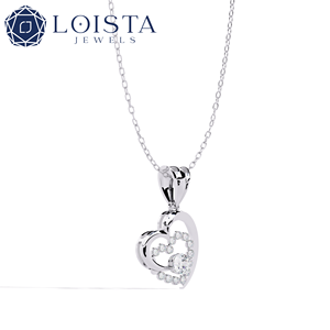 Collar con Colgante de Diamante Corte Corazón LOISTA, Plata, Romántico, para Uso Diario, Color G, Diamante Natural - Product Image 1