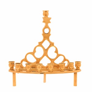 Jewish Menorah Golden <b>Candle</b> Stand for Hanukkah Traditions Heritage Decoration Museum Collections Community Celebrations - Product Image 5