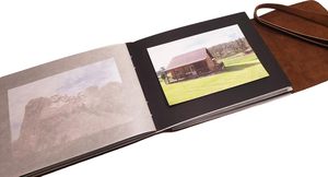 Grand album photo en cuir véritable écologique, durable et de haute qualité, avec boîte cadeau, pages en papier de coton faites à la main - Product Image 6