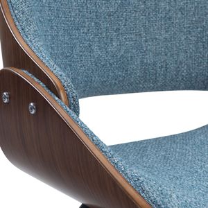 Sedia da pranzo Malden in legno curvato con schienale in legno, colore blu denim - Product Image 2