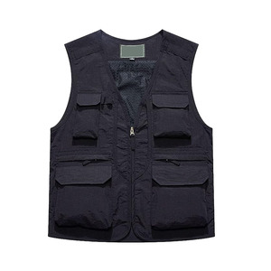Latest Men OEM Design Multiple Pockets Black Sleeveless <b>Utility</b> Cargo <b>Vests</b> for Sale Men Breathable Work Wear Mesh <b>Vests</b> - Product Image 2