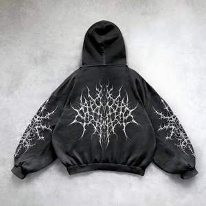 เสื้อฮู้ดซิปโอเวอร์ไซส์สีขาว ลายจุดประดับเพชรเทียม สไตล์สตรีทแวร์ ยูนิเซ็กส์ ทรงครอป ผ้าฝ้ายเฟรนช์เทอร์รี่ สไตล์ฤดูใบไม้ร่วง - Product Image 6