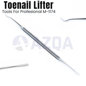 Professional Stainless Steel 10 Piece Toenail Surgery Instrument <b>Kit</b> Podiatry Set with Nipper Scissors File and Cleaner - Product Image 2