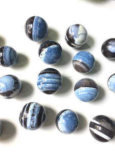 Piedra preciosa de ágata semipreciosa de esfera tallada de ópalo azul Owyhee para curación metafísica y decoración del hogar - Product Image 5