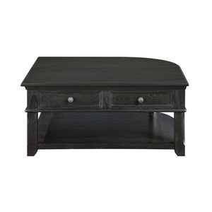 Tavolino da Caffè in Legno Resistente con Piano Sollevabile, Ripiani Aperti e Cassetto Portaoggetti, Nuovo Stile di Arredamento per Soggiorno in Finitura Antracite - Product Image 5