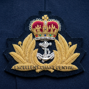 Custom Embroidered RNO Cap Badge With Anchor And Laurel Wreath <b>Sew</b>-On Fabric Patch For Uniform Garment - Product Image 6