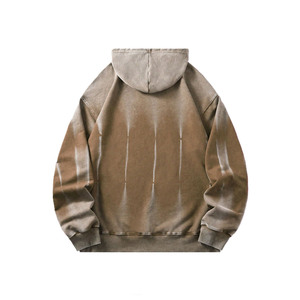Sweat à capuche oversize en molleton de coton délavé pour homme, style vintage, streetwear, pull, production en gros personnalisée - Product Image 4