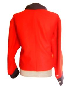 <b>Men's</b> Red Wool Overcoat Button Up Stand Collar Wide Waisted Reproduction British <b>Field</b> <b>Jackets</b> - Product Image 2