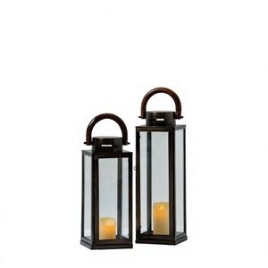 Latest Arrival Candle Holder Decorative Lanterns <b>Set</b> of 2 <b>Cheap</b> Price Handmade Metal Lantern <b>Gift</b> <b>Sets</b> Factory Price - Product Image 1