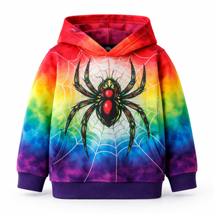 Sweat à capuche personnalisé imprimé araignée coloré pour garçons - Respirant 100% coton - Fournisseur OEM et fabricant direct d'usine - Product Image 1