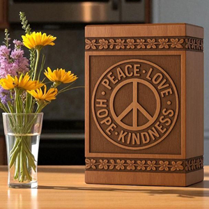 Handmade Rosewood Cremation Urn: Engraved Floral Memorial Keepsake Memorial Keepsake by AYAANS - Product Image 5