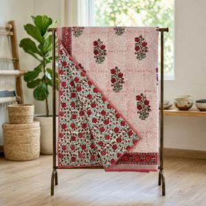Traditional Hand Block Printed Soft Organic Cotton Voile <b>Throw</b> Blanket Twin Size Dohar Buy Direct From Supplier At Bulk Price - Product Image 2
