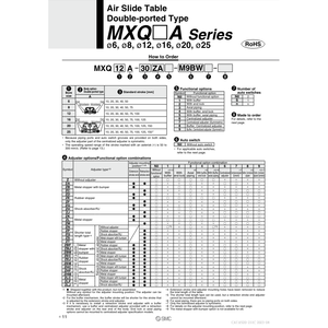 SMC Pneumatics Air Slide <b>Table</b> MXQ16A-100Z - Product Image 2
