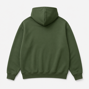 Sudadera Unisex Verde Oscuro, Color Sólido, Algodón French Terry, Diseño Casual, Bolsillo Frontal, Transpirable, Ecológica, Otoño, Invierno, Primavera - Product Image 2