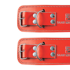 Correas Ajustables de Cuero para Tobillos, para Entrenamiento Físico - Correas Acolchadas con Anillo en D para Ejercicios con Máquina de Poleas - Product Image 4