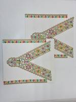 Patchs brodés en fil d'or pour le cou avec appliques florales à paillettes multicolores pour Kurti, Saree, robe et vêtements ethniques
