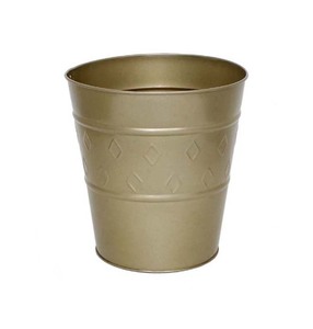 Poubelle décorative vintage dorée de qualité supérieure avec détails en relief royaux - Product Image 2