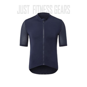 Just Fitness Gears – maillot de cyclisme pour hommes et femmes, manches courtes, couleur unie, noir, vêtements de sport d'été - Product Image 5