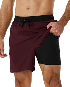 Shorts de Baño 2 en 1 de Secado Rápido para Hombre, con Forro de Compresión, Shorts de Playa Transpirables y Elásticos, OEM ODM - Product Image 1