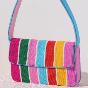 Bolso de Noche Bordado a Mano con Cuentas de Semillas para Mujer, Bolso de Fiesta con Bordado de Cuentas y Correa para el Hombro - Product Image 1