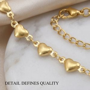 Cheville en acier inoxydable plaqué or 18 carats PVD, étanche et inaltérable, motif cœur minimaliste, idéale pour les soirées à la piscine - Product Image 4