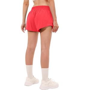 Pantalones Cortos Deportivos de Cintura Media para Mujer, Color Frambuesa Pálido, 100% Poliéster, Hechos a Medida, 10000 Piezas, Mejor Precio - Product Image 2