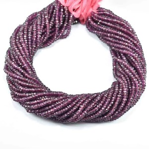 Natural Rhodolite <b>Garnet</b> Faceted Rondelle Beads 3.5MM Loose Gemstone Beads Strand For Jewelry Making Wholesale Price Bulk Supply - Product Image 1