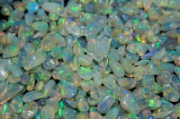 Opale naturelle éthiopienne, cabochon, taille brillante, multicolore, pierre brute polie, qualité supérieure, jeu de couleurs/effet de feu