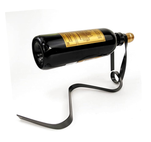 Support de comptoir décoratif en métal pour bouteille de vin, présentoir organisateur pour une seule bouteille - Product Image 4