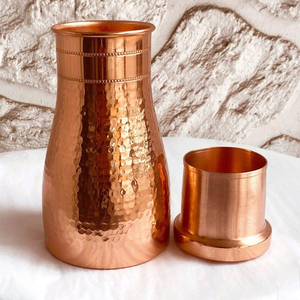 Jarra de cobre 100% puro, tipo Moscow Mule, martillada, para bebidas, taza de cerveza de cobre puro, metálica. - Product Image 1