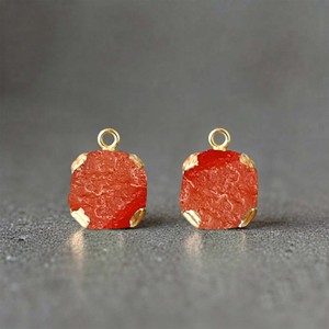 Colgante de Granate Natural en Bruto Ratnarachit, Certificado, de Moda, con Forma Cuadrada, Chapado en Oro, Joyería de Piedra de Cristal en Bruto - Product Image 2