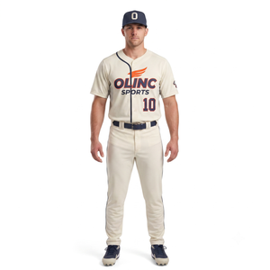 Maillot de baseball personnalisé pour homme 100 % polyester, tenue d'équipe athlétique haut de gamme avec maille technique, ensembles de maillots OEM - Product Image 1